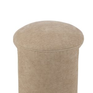 J-Line kruk Rond – textiel – beige J-Line kruk Rond – textiel – beige