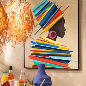 J-Line schilderij Afrikaanse Vrouw – hout/canvas – mix – 2 stuks J-Line schilderij Afrikaanse Vrouw – hout/canvas – mix – 2 stuks