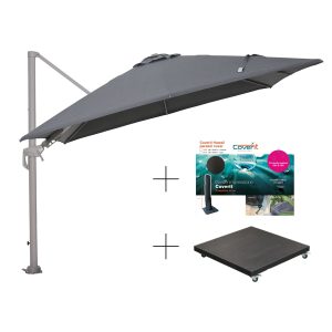 Garden Impressions Hawaii deluxe parasolset 300×300 taupe anthracite