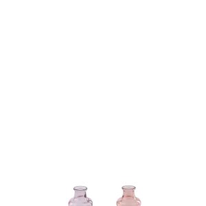 J-Line vaas – glas – lichtroze/zalmroze – set van 2