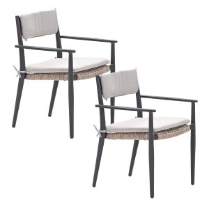 Garden Impressions tuinstoel Lily donker grijs – 2 stuks