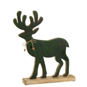 J-Line figuur Rendier – hout – groen – large J-Line figuur Rendier – hout – groen – large