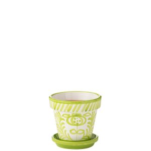 J-Line bloempot Granada Handmade + Painted – keramiek – groen – small J-Line bloempot Granada Handmade + Painted – keramiek – groen – small