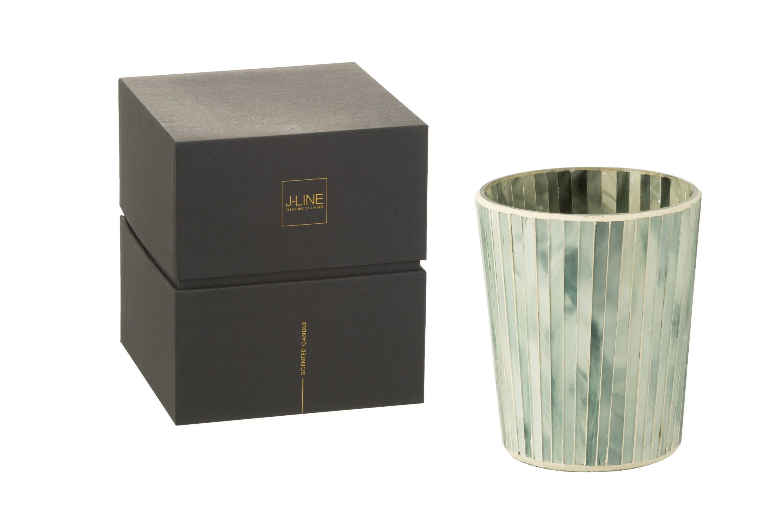 J-Line geurkaars Noa - Seaside Bliss - glas - lichtblauw - medium - 55
