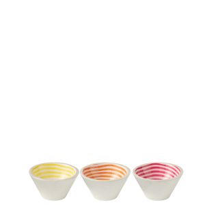 J-Line kom Spiraal – hout – roze/oranje/geel – small – 3 stuks