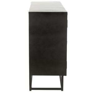J-Line kast Shanil – hout/ijzer – zwart