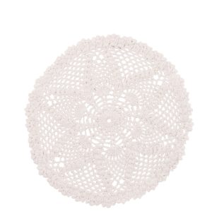 J-Line tafelkleed Mia Kant – katoen – blanc – 6 stuks