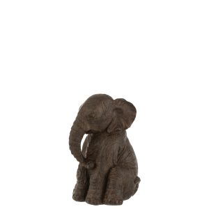 J-Line decoratie Olifant Zittend – polyresin – donkerbruin J-Line decoratie Olifant Zittend – polyresin – donkerbruin