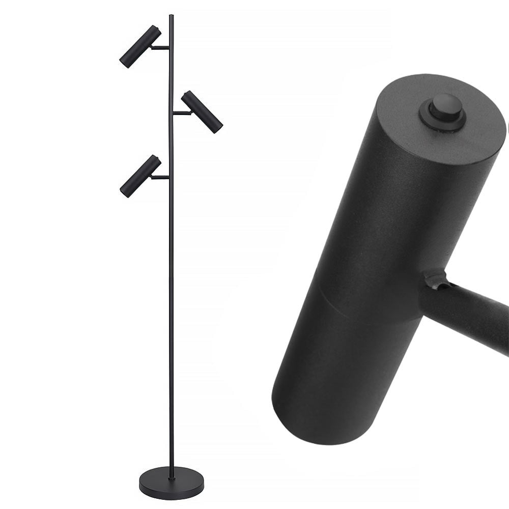 Freelight vloerlamp Undici - 3 lichts - 22 x 165 cm - zwart
