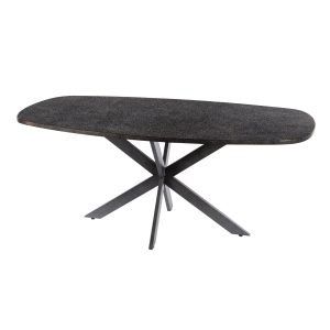 Hoyz Collection – Eettafel Metallic Deens Ovaal 215 Cm – Zwartbruin
