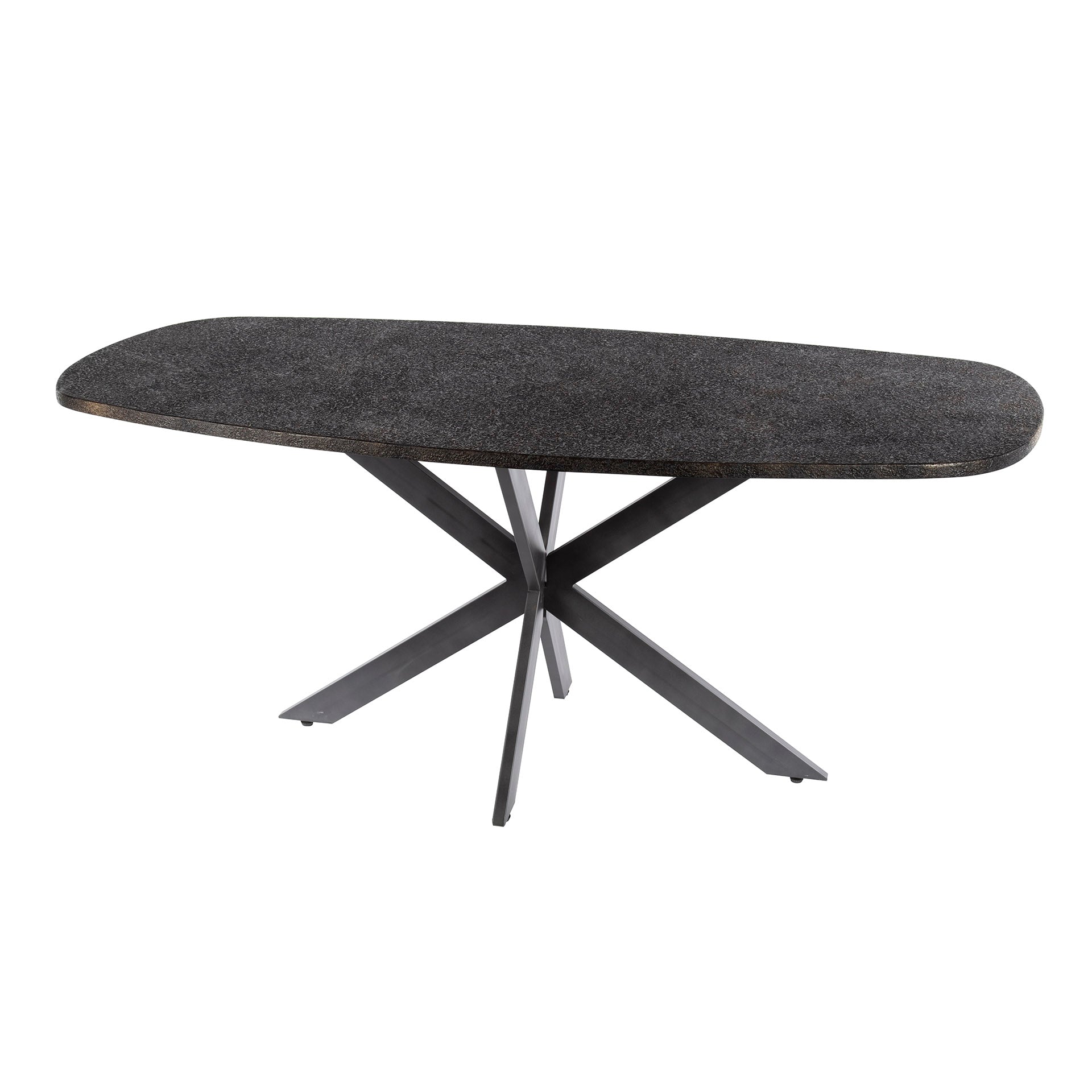 Hoyz Collection - Eettafel Metallic Deens Ovaal 215 Cm - Zwartbruin