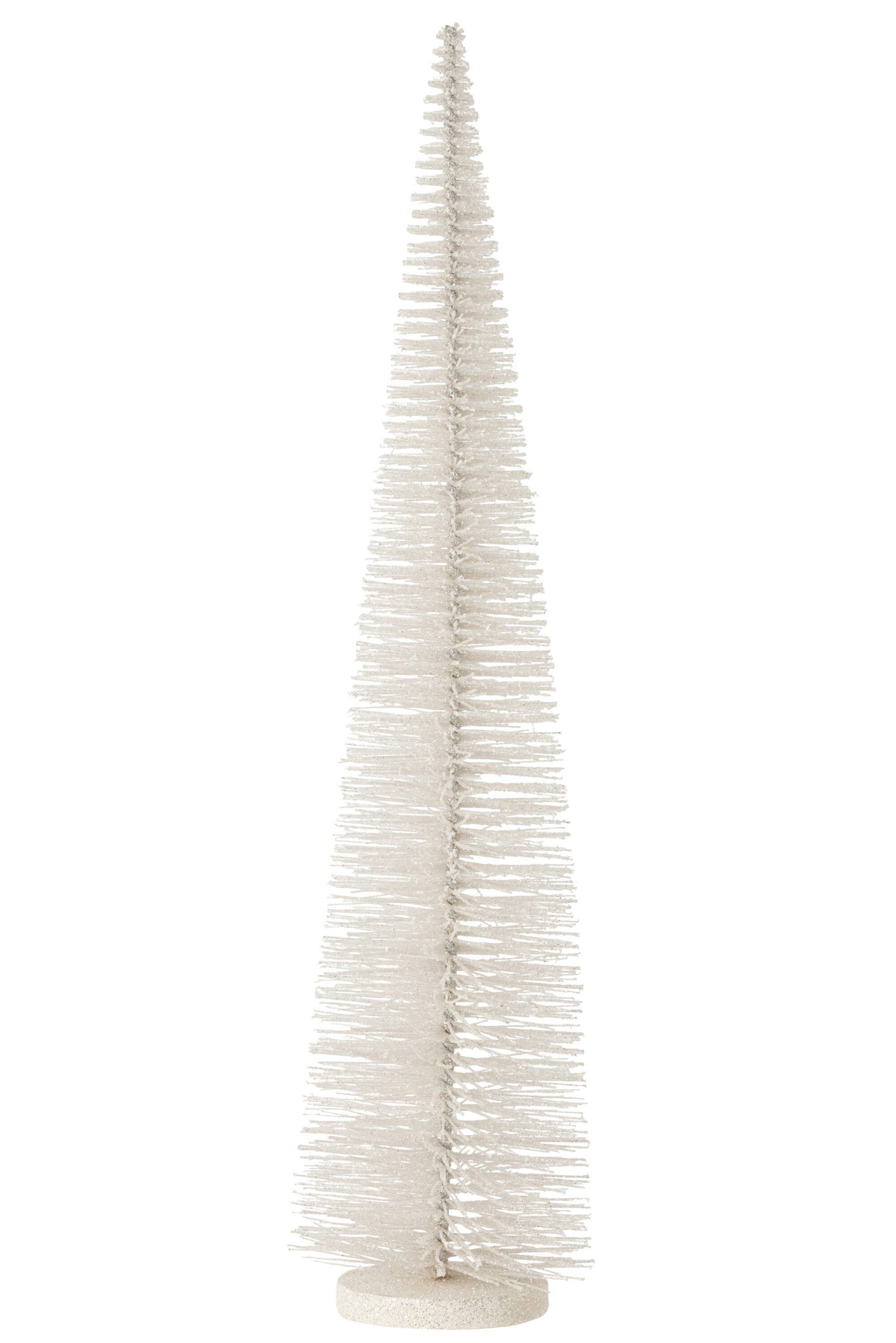 J-Line decoratie Kerstboom Glitter - kunststof - wit - large