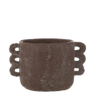 J-Line bloempot Celia – keramiek – bruin – small – 2 stuks – Ø 21 cm J-Line bloempot Celia – keramiek – bruin – small – 2 stuks – Ø 21 cm