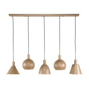 Hoyz Collection – Hanglamp Metallo Mix 5-lichts – Beige Hoyz Collection – Hanglamp Metallo Mix 5-lichts – Beige