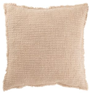 J-Line kussen Gerafelde Randen – katoen/polyester – beige