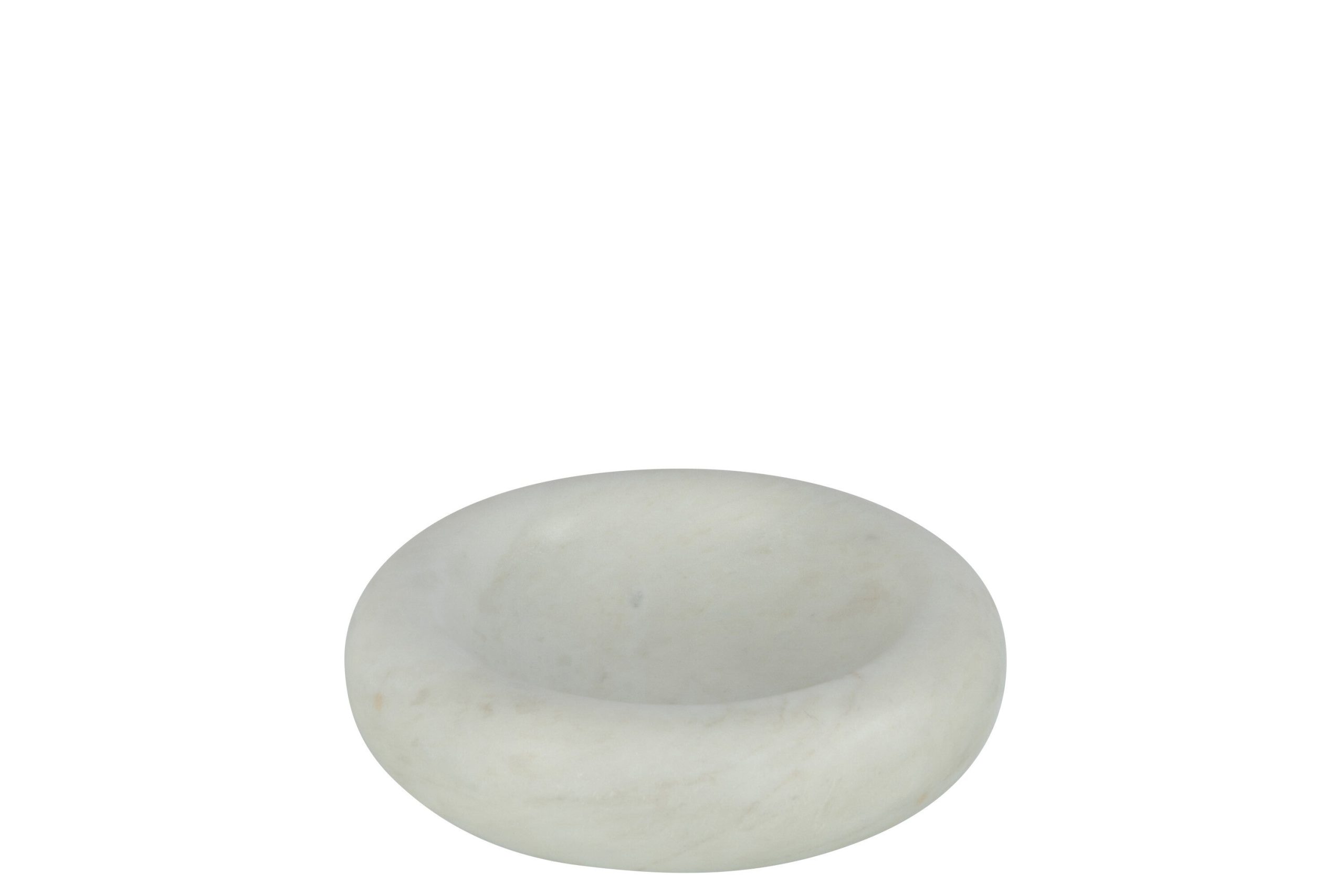 J-Line kom Rond Laag Marmer - steen - wit - small