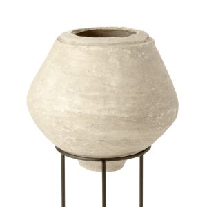 J-Line bloempot Op Voet Chad – papier – wit – Ø 53 cm