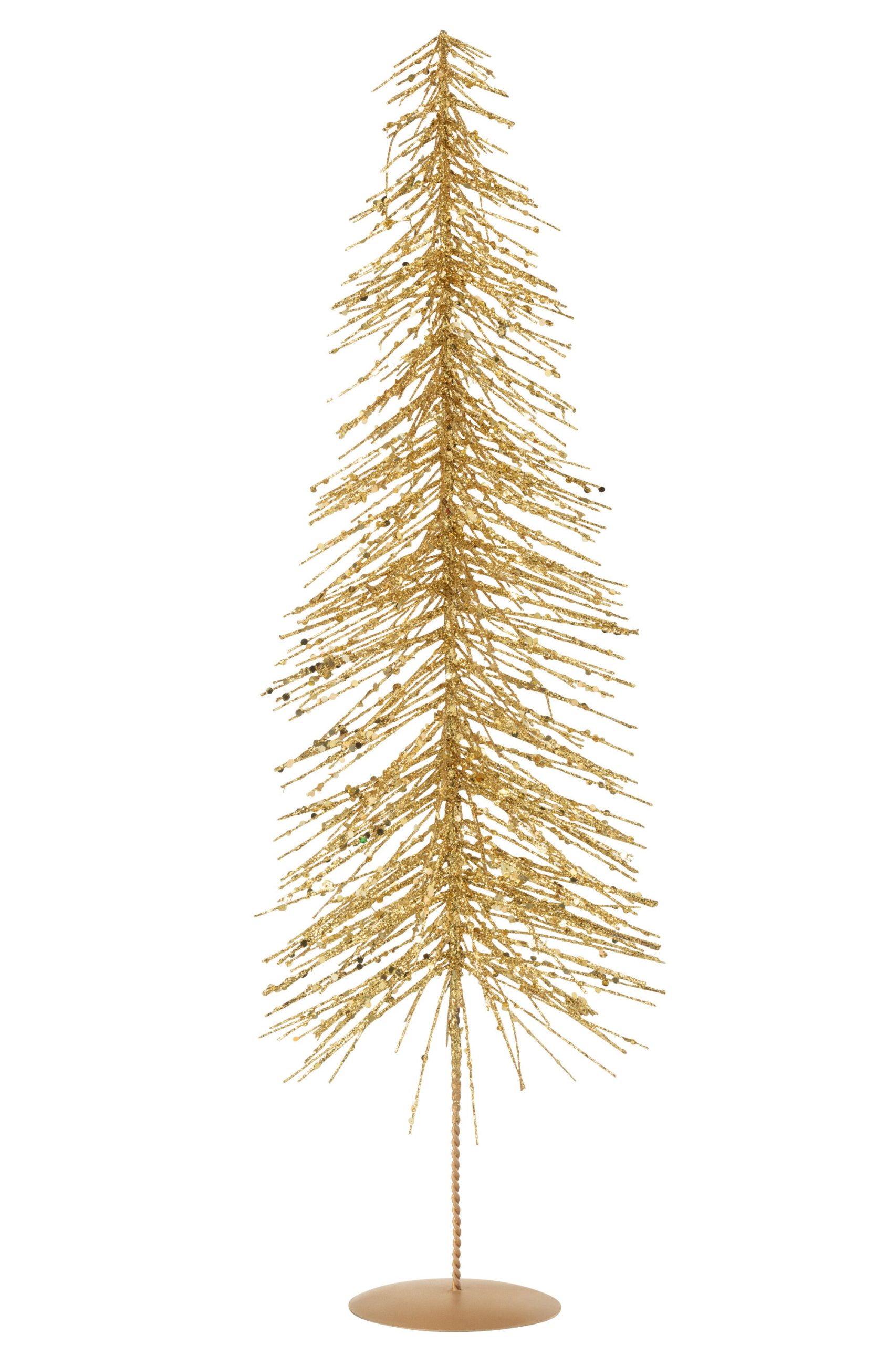 J-Line decoratie Kerstboom Glitters - kunststof - goud - large