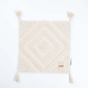 HOME DELUXE Getufte kussenhoes JARA ruit met pompons – crème