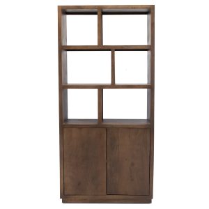 Giga Meubel Vakkenkast Luxurious – Donkerbruin Mangohout – 100x45x210c