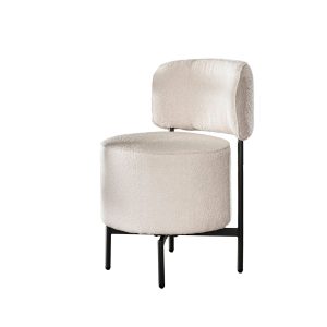 Giga Meubel Eetkamerstoel Cocktail – Wit Bouclé – Draaibaar – Set van Giga Meubel Eetkamerstoel Cocktail – Wit Bouclé – Draaibaar – Set van