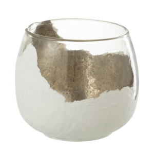 J-Line kaarshouder Wavy – glas – transparant/wit – small