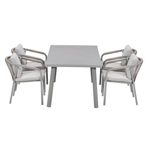 Garden Impressions Tuinset Milou 5-delig – tuintafel 160×90 cm taupe