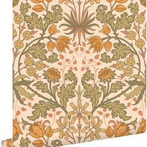 ESTAhome behang vintage bloemen in art nouveau stijl oranje 50 x 900 c ESTAhome behang vintage bloemen in art nouveau stijl oranje 50 x 900 c