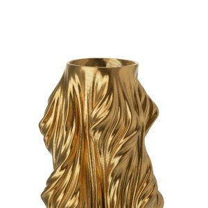 J-Line vaas 3D Print Onregelmatig – porselein – goud – small – Ø 18 cm