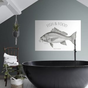 ESTAhome muursticker vis zwart – 145 x 97 cm – 159043 ESTAhome muursticker vis zwart – 145 x 97 cm – 159043