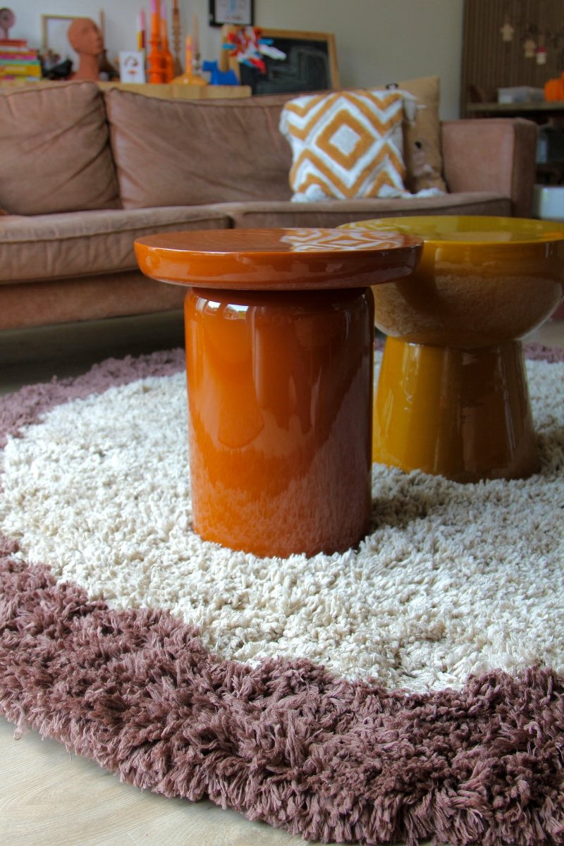Interieur05 vloerkleed Pilo - hoogpolig - beige/bruin - Ø160 cm