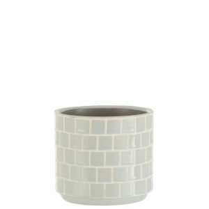 J-Line bloempot Blinkend – keramiek – blauw – small – 2 st. – Ø 12 cm