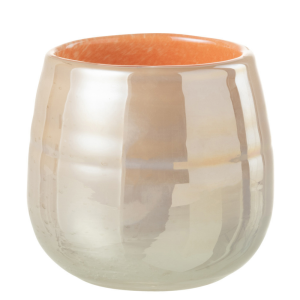 J-Line vaas Juliette – glas – oranje/roze – small – Ø 11 cm
