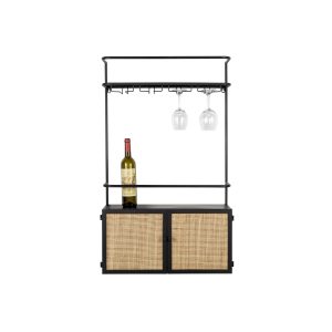 Housecraft Living Guuji Wijnkast/Wandplank – Zwart