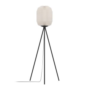 EGLO vloerlamp Belgrave – e27 – 141,5 cm – zwart/wit – papier EGLO vloerlamp Belgrave – e27 – 141,5 cm – zwart/wit – papier