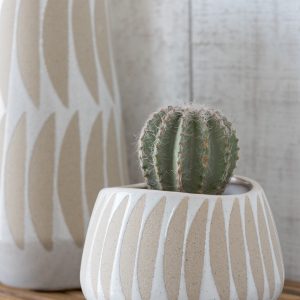 J-Line bloempot Kai – keramiek – beige/wit – small – Ø 16 cm J-Line bloempot Kai – keramiek – beige/wit – small – Ø 16 cm