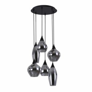 Highlight hanglamp Cambio – 6 lichts – 46 x 150 cm – zwart Highlight hanglamp Cambio – 6 lichts – 46 x 150 cm – zwart