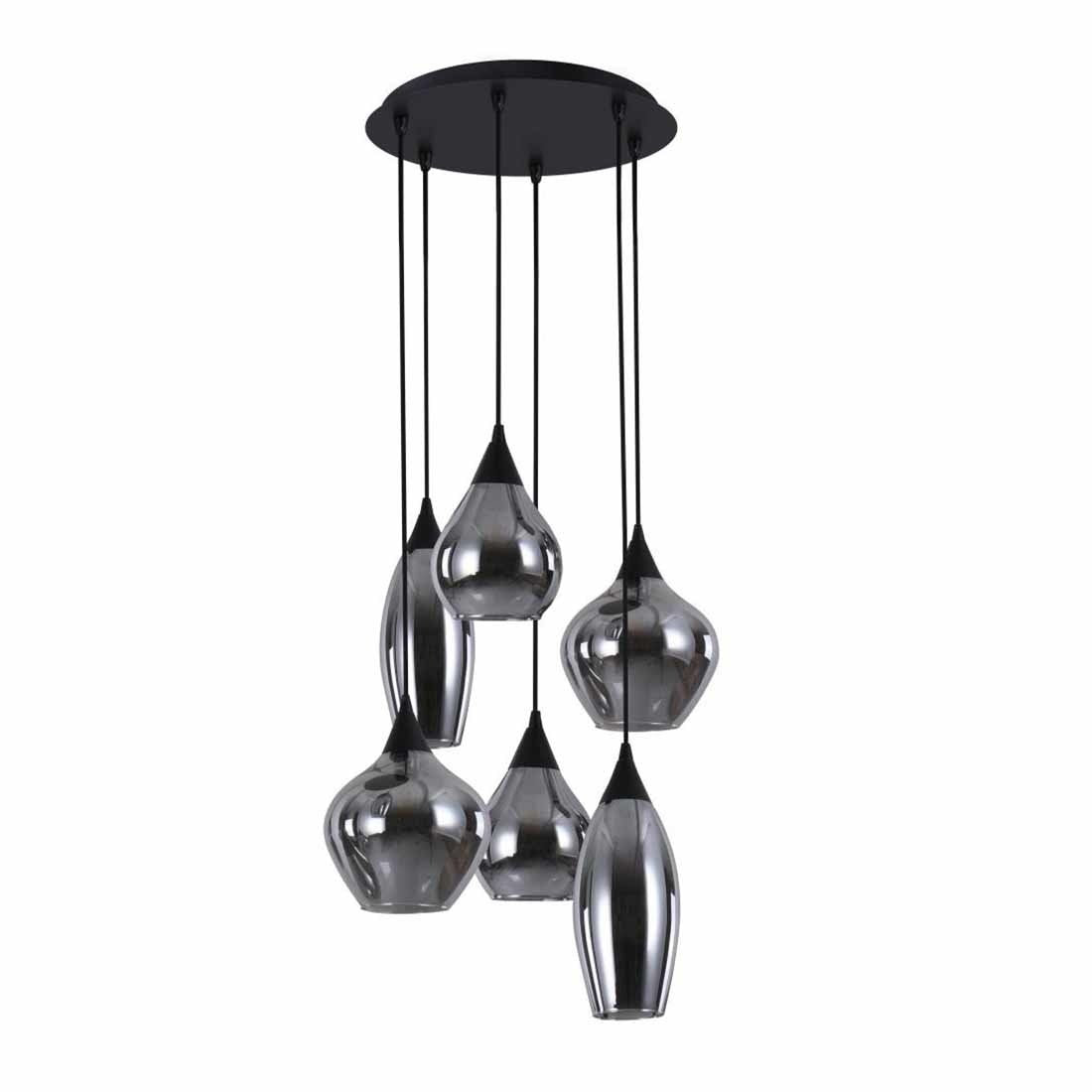 Highlight hanglamp Cambio - 6 lichts - 46 x 150 cm - zwart