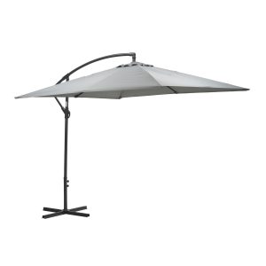 Corfu parasol – 250×250 cm – carbon black – licht grijs Corfu parasol – 250×250 cm – carbon black – licht grijs