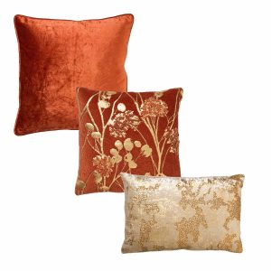 HOII VOORDEELSET GOLDEN SUNSET – Set van 3 sierkussens – Potters Clay