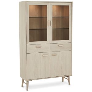 Furnhouse vitrinekast Porto – Witte olie – MDF, Eikenfineer, Glas – 40 Furnhouse vitrinekast Porto – Witte olie – MDF, Eikenfineer, Glas – 40