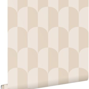 ESTAhome behang art deco bogen beige en zandkleurig – 53 cm x 10.05 m
