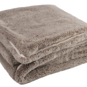 J-Line plaid Cutie – fleece deken – polyester – muisgrijs – 180 x 130 J-Line plaid Cutie – fleece deken – polyester – muisgrijs – 180 x 130