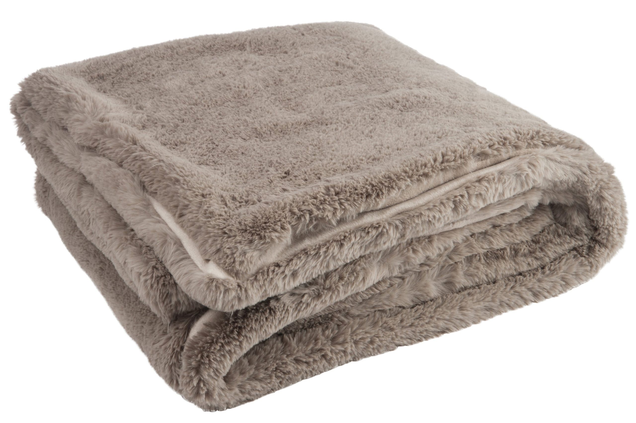 J-Line plaid Cutie - fleece deken – polyester – muisgrijs - 180 x 130