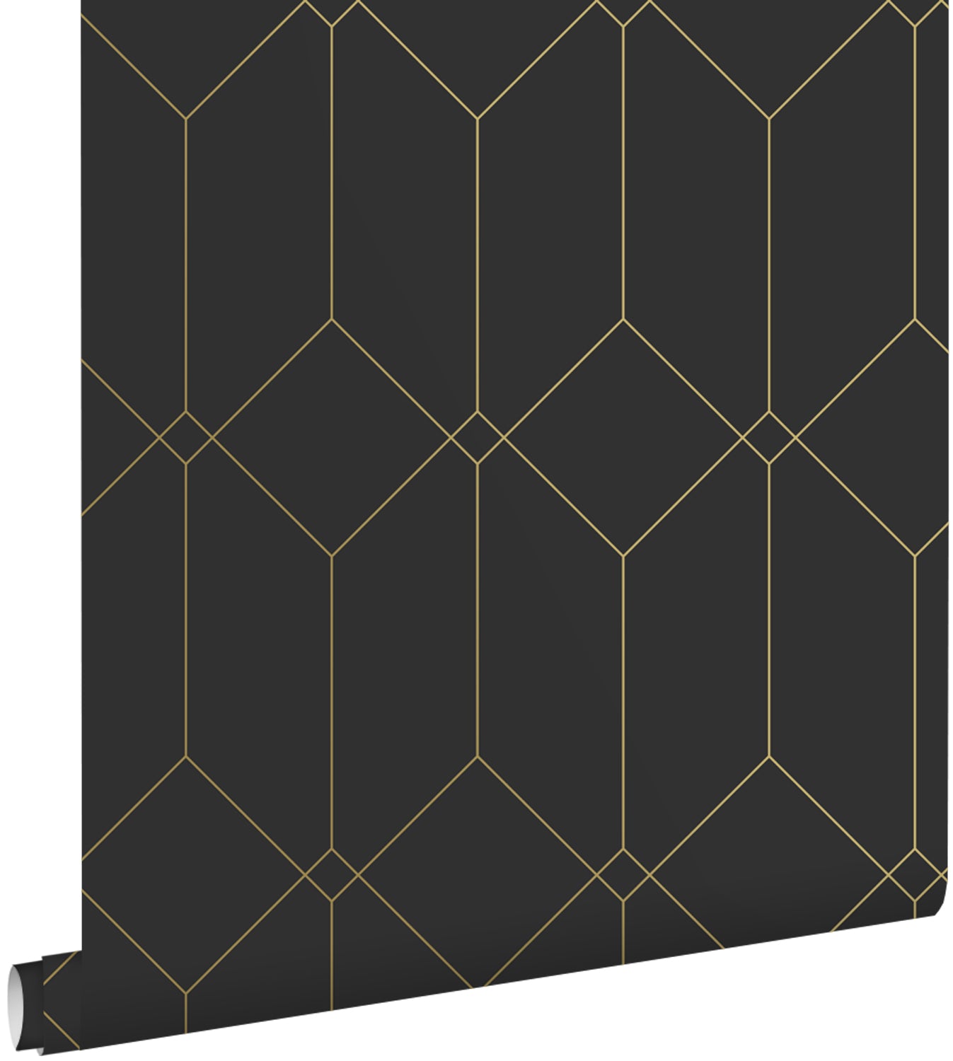 ESTAhome behang art deco motief zwart en goud - 53 cm x 10.05 m - 1397