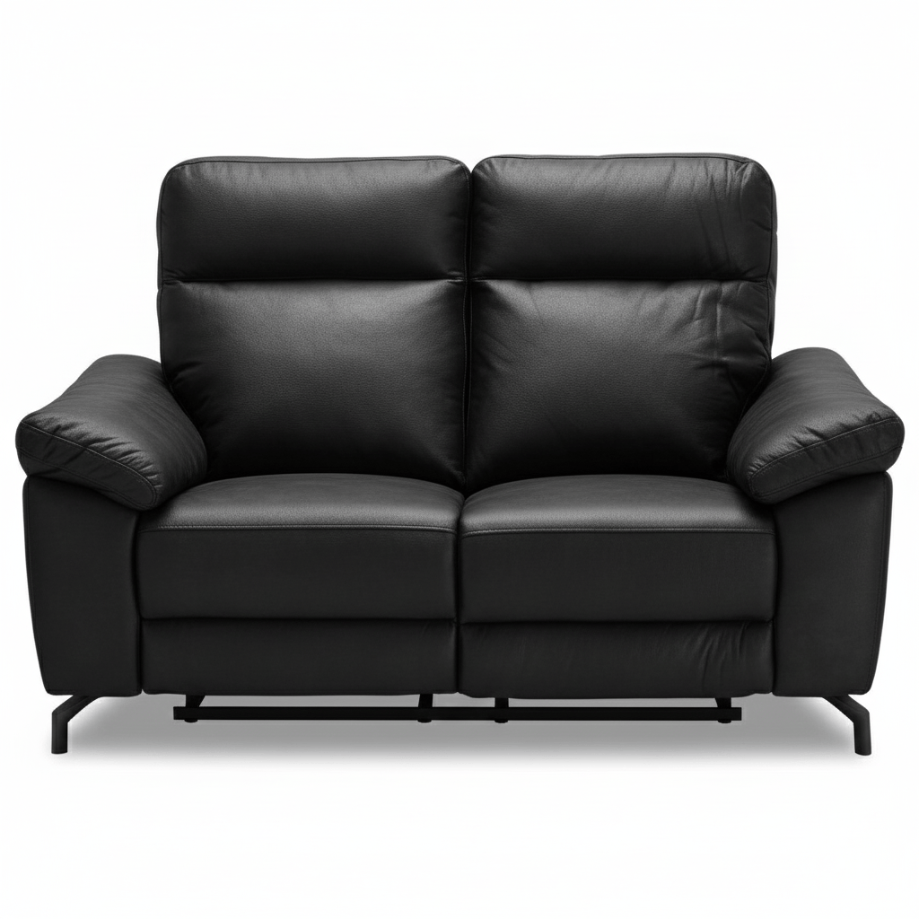 Furnhouse 2-zitsbank Selesta - Zwart - Leer, PVC - 96x162x101