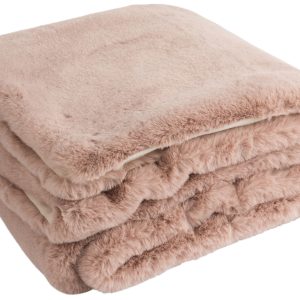 J-Line plaid Cutie – fleece deken – polyester – poederroze – 180 x 130 J-Line plaid Cutie – fleece deken – polyester – poederroze – 180 x 130