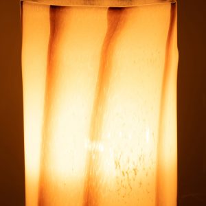 J-Line windlicht Strepen Safari – glas – wit/bruin – large J-Line windlicht Strepen Safari – glas – wit/bruin – large
