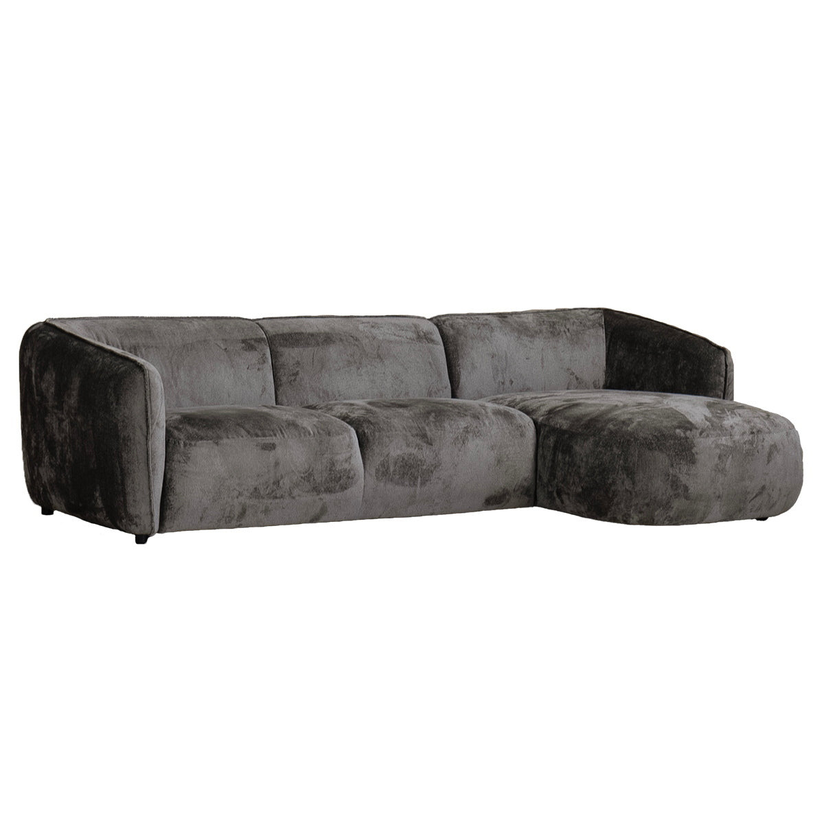 Giga Meubel Chaise Longue Bank Lille - 3-Zits - Rechts - Mokka - Stof