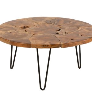 J-Line salontafel Samuel Rond – hout – bruin J-Line salontafel Samuel Rond – hout – bruin